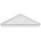 Ekena Millwork Peaked Cap 3 Spoke Architectural PVC Combination Pediment, 62"W x 22-3/8"H x 2-3/4"P (Pitch 6/12) PEDPC062X225PKC03 - alternate 5